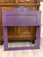 Antieke houten spiegellijst paars – brocante & vintage, Antiek en Kunst, Ophalen, Rechthoekig, 100 tot 150 cm