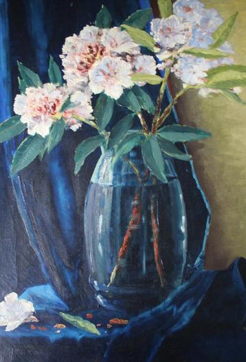 Jurrien Marinus Beek, fraai bloemstilleven, olie/doek.  beschikbaar voor biedingen