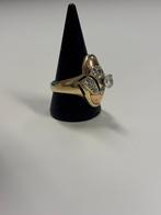 14K Gouden Ring met Zirkonia – 8,1g – Uniek Design, Sieraden, Tassen en Uiterlijk, Ringen, Espoortstrtaat 7 Enschede, Ophalen of Verzenden