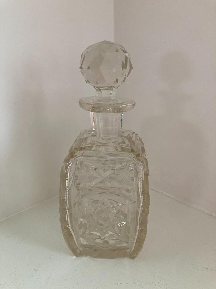 Vintage kristallen parfumfles met stop, Antiek en Kunst, Antiek | Glas en Kristal, Ophalen of Verzenden