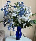 Groot boeket kunstbloemen met bijpassende vaas, Ophalen, Zo goed als nieuw