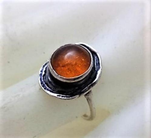 Georg Kramer barnsteen ring (7247-2142), Sieraden, Tassen en Uiterlijk, Ringen, Zo goed als nieuw, Dame, Kleiner dan 17, Zilver