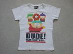 South Park t-shirt tshirt wit, Coolcat maat 134-140, Kinderen en Baby's, Jongen, Gebruikt, Ophalen of Verzenden, Shirt of Longsleeve