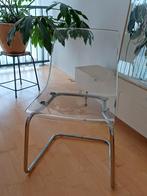 Ikea Tobias Stoel - Transparant & Verchroomd, Huis en Inrichting, Stoelen, Ophalen, Gebruikt, Wit, Eén