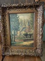 Olieverfschilderij Kerk met Ornamentenlijst, Antiek en Kunst, Kunst | Schilderijen | Klassiek, Ophalen of Verzenden