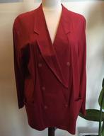 Vintage jasje jaren ‘80 blazer rood viscose M donkerrood, Kleding | Dames, Jasjes, Kostuums en Pakken, Maat 38/40 (M), Zo goed als nieuw