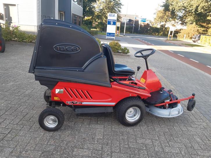 Frontmaaier met vangbak, Tuin en Terras, Zitmaaiers, Zo goed als nieuw, 90 tot 120 cm, Elektrische starter, Mulchfunctie, Opvangbak