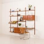 Danish mid century teak wall unit (Poul Cadovius style), Huis en Inrichting, Ophalen, Zo goed als nieuw