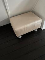 Poef crème crocoprint, Ophalen, Gebruikt, 50 tot 75 cm, Rechthoekig