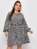 NIEUW! Trendy zwarte animal print jurk maat 3XL = 50 52, Verzenden, Nieuw, Zwart, Jurk