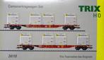 Trix 24110  Set (2) Set (2) Containerwagens Woodtainer XS DB, Treinset, Gelijkstroom, Trix, Nieuw