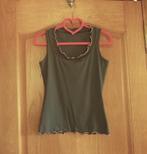 Grijsgroene top met roze frons rand Maat 36, Kleding | Dames, Tops, Ophalen of Verzenden, Zo goed als nieuw, Roze, Maat 36 (S)