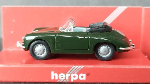 Porsche 356 b Cabrio green 1:87 H0 Herpa Pol, Hobby en Vrije tijd, Modelauto's | 1:87, Zo goed als nieuw, Auto, Herpa, Verzenden
