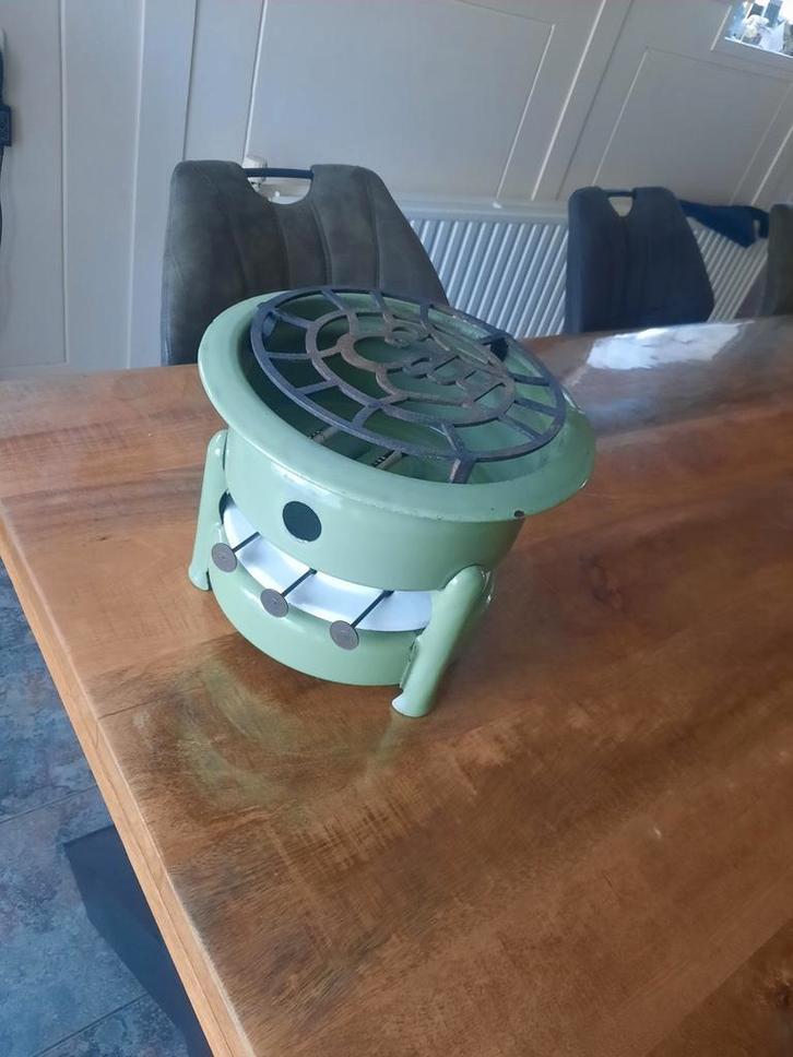 Resedagroen petroleumstel van Edy, Antiek en Kunst, Antiek | Emaille, Ophalen of Verzenden