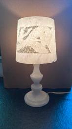 Vintage albaster lamp met bloemenmotief natuursteen marmer, Overige materialen, Gebruikt, Vintage handwerk, Ophalen of Verzenden