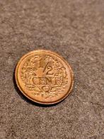 munt Nederland 1/2 cent 1938, Ophalen of Verzenden, Koningin Wilhelmina, Overige waardes, Losse munt