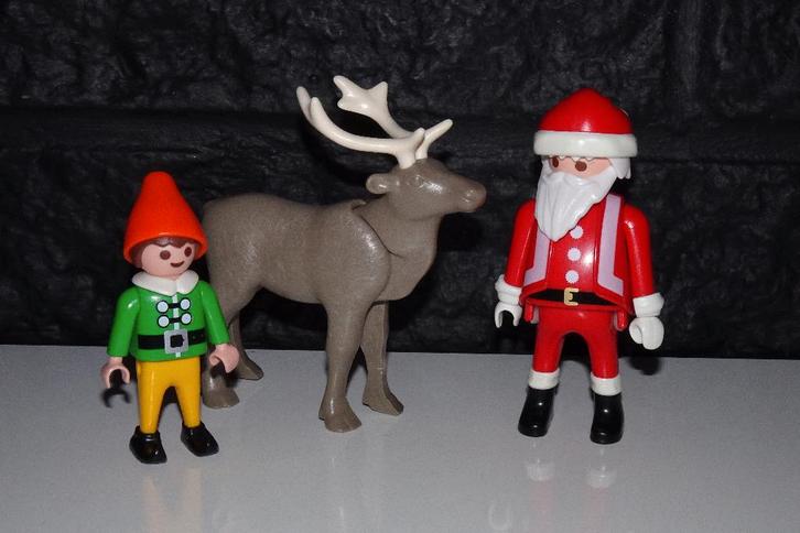 00 - Kerst U - Kerstman met rendier en elf, Kinderen en Baby's, Speelgoed | Playmobil, Gebruikt, Ophalen of Verzenden