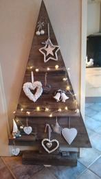 Houten Kerstboom inclusief verlichting en decoratie, Diversen, Ophalen