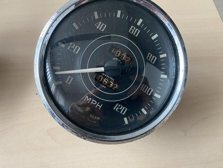 Triumph TR2 TR3 of TR4 (vroeg) Snelheidsmeter + Toerenteller, Auto-onderdelen, Dashboard en Schakelaars, Triumph, Gebruikt, Ophalen of Verzenden