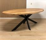 Eettafel ovaal 240cm (of andere afmetingen) metalen X poot, Ophalen, 100 tot 150 cm, Mangohout industrieel sjiek landelijk ovale ovaal hout