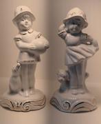 Vintage Porseleinen Beeldjes - Jongen en Meisje, Ophalen of Verzenden