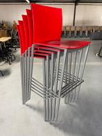 135x Barkrukken Rood en Zwart Stapelbaar, Huis en Inrichting, Ophalen, 60 tot 90 cm, X, Gebruikt