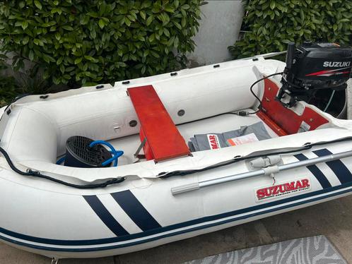 Suzumar Ds265 airdeck met 6pk Suzuki 4-tact, Watersport en Boten, Rubberboten, Gebruikt, Overige merken, Airdeck, Minder dan 70 pk