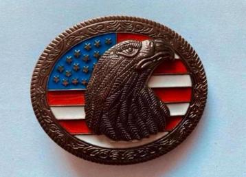 buckle, gesp, adelaar, usa vlag, biker, rocker, riem, man