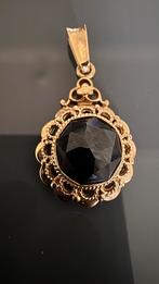 Prachtige gouden kettinghanger met geslepen granaat, Ophalen, Geel, Zo goed als nieuw, Met edelsteen