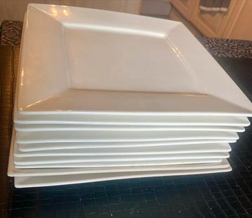 Borden Vierkant Wit Set + Serveerborden - Zo Goed Als Nieuw beschikbaar voor biedingen