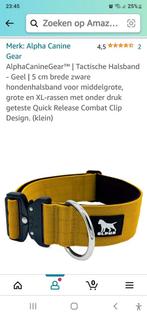 Brede honden halsband 5 cm in het geel en blauw, Dieren en Toebehoren, Nieuw, Ophalen of Verzenden