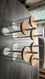 6 nieuwe drinkglazen met bamboo deksel en rietje, Ophalen of Verzenden, Zo goed als nieuw, Minder dan 50 cm, Minder dan 5 flessen