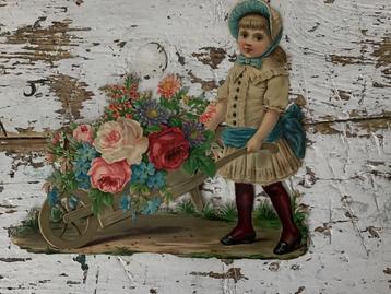 Poëzie plaat/Antiek plaatje/oud stevig poëzie plaatje beschikbaar voor biedingen