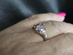 Gouden Vintage ring edelsteen amethist en diamant. 2025/581., ., Paars, Ophalen of Verzenden, Zo goed als nieuw