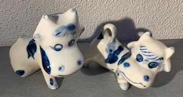 Delfts Blauwe Koeien - Set van 2 beschikbaar voor biedingen