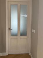 Houten deur met mat glas (stompe deur). Is incl. deurklink, Doe-het-zelf en Verbouw, Ophalen, 80 tot 100 cm, Binnendeur, Zo goed als nieuw