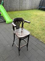 Oude houten barkruk met armleuning, Gebruikt, Bruin, Ophalen of Verzenden, Eén