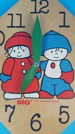 Vintage houten klok, leren klok kijken, Sio Holland. K13, Kinderen en Baby's, Speelgoed | Houten speelgoed, Tweedehands verkoop