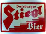 Vintage houten bier bord / Stiegl / Oostenrijk, Ophalen of Verzenden, Zo goed als nieuw, Reclamebord, Plaat of Schild, Overige merken