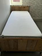 Steigerhouten 1-persoonsbed compleet, Ophalen, Gebruikt, 90 cm, Eenpersoons