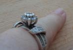 zilveren ring met heldere steentjes [836], Sieraden, Tassen en Uiterlijk, Ringen, Dame, Kleiner dan 17, Zo goed als nieuw, Zilver
