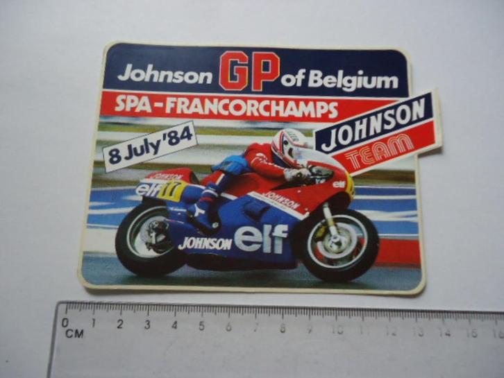 sticker oud 1984 Motorrace motorsport SPA FRANCORCHAMPS, Verzamelen, Stickers, Zo goed als nieuw, Bedrijf of Vereniging, Verzenden
