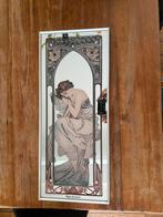 Alfons Mucha spiegel Art Nouveau Jugendstil Aspell Saggers, Antiek en Kunst, Ophalen, Rechthoekig, Minder dan 50 cm, Minder dan 100 cm