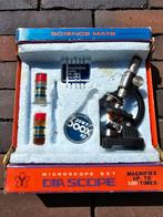 Antieke vintage 50S Microscoop Set Kit "Dia Scope" Science, Ophalen of Verzenden, Zo goed als nieuw, Minder dan 400x