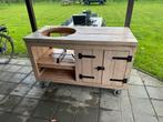 Green egg large bbq / kamado douglas buitenkeuken / meubel, Ophalen, Houtskool, Zelf gemaakt, Zo goed als nieuw