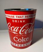 Metalen Cola-Cola prullenbak. The pause that refreshes, Ophalen of Verzenden, Zo goed als nieuw, Gebruiksvoorwerp