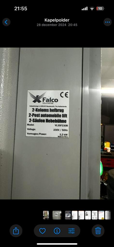 Falco 2-Koloms Hefbrug - VL35F230B, Zakelijke goederen, Machines en Bouw | Industrie en Techniek, Ophalen of Verzenden
