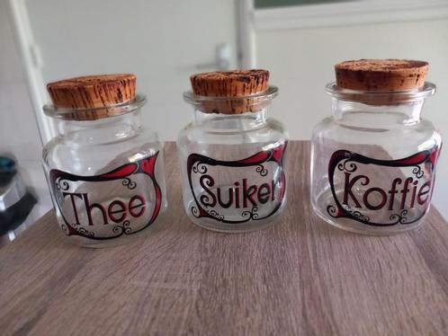 Prachtige vintage potten met kurken dop, Huis en Inrichting, Keuken | Keukenbenodigdheden, Gebruikt, Ophalen of Verzenden