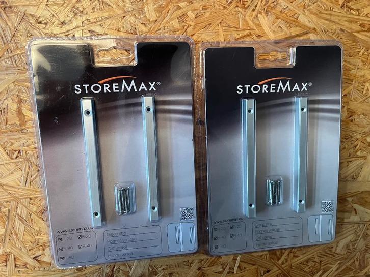 2 x StoreMax handgreep strip metaal zilver 2 stuks, Doe-het-zelf en Verbouw, Hang- en Sluitwerk, Nieuw, Overige typen, Overige materialen