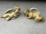 2 keramieken beelden engelen (beide 26 cm breed), Ophalen, Gebruikt